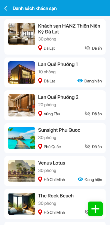 App booking Khách sạn / Resort